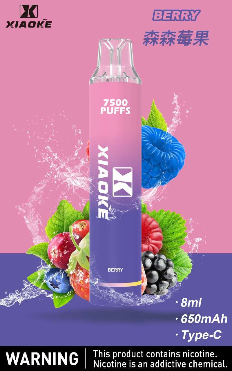 XIAOKE梟客拋棄式 新款一次性發光電子煙 多種口味電子霧化棒-VAKA糖果雲煙館