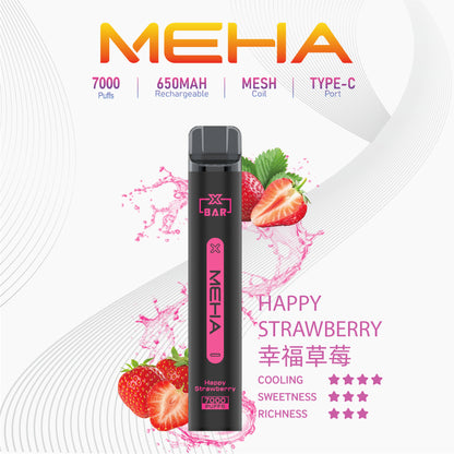 魅嗨MEHA X BAR小黑條 7000口一次性電子煙｜原廠正品｜大容量一次性拋棄式｜16種口味-VAKA糖果雲煙館