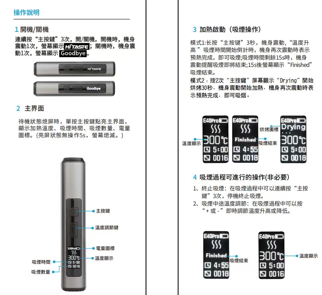 HITASTE E40 Pro 加熱不燃燒主機 -TEREA煙彈通用-VAKA糖果雲煙館
