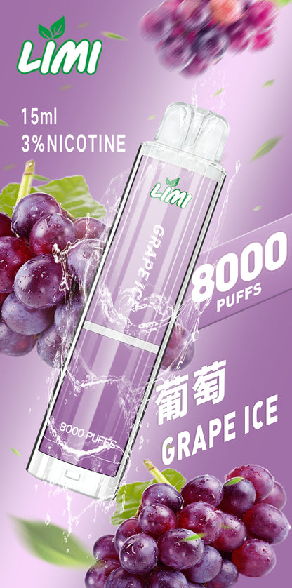 【LIMI發光拋棄式】🔥 8000口PUFFS電子煙-新品辣妹拋棄式/發光棒 一次性大容量熒光棒電子煙✨-VAKA糖果雲煙館
